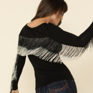 IDYLLWIND WOMEN'S STUDDED FLYING FRINGE TOP